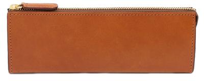 Zipper Pen Case L Rio Italian Leather Camel Slip-on IOL-3501