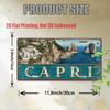 2D Flat, 1pc Vintage Capri Italy License Plate Wall Art - Large 30.48x15.24cm (12"x6") Rustic Metal Sign with CAPRI Text & Iconi