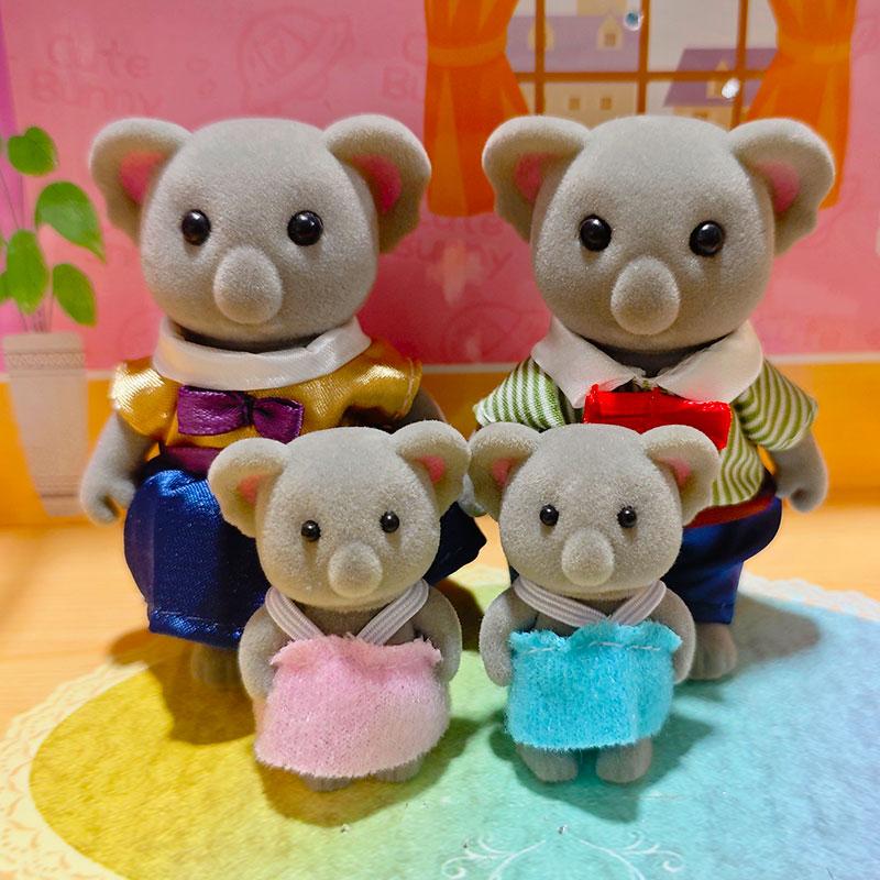 Forest Family Reindeer Rabbit Panda Animal Simulation Dollhouse Furniture Toy Set House Accessories Christmas Gifts