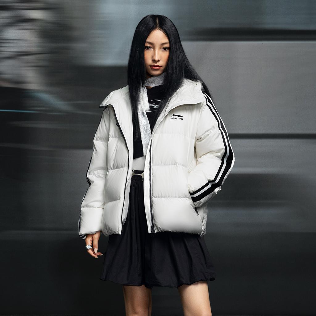 Li Ning Hot Pots Down Collection Down Jacket Unisex Ivory AYMV519-2