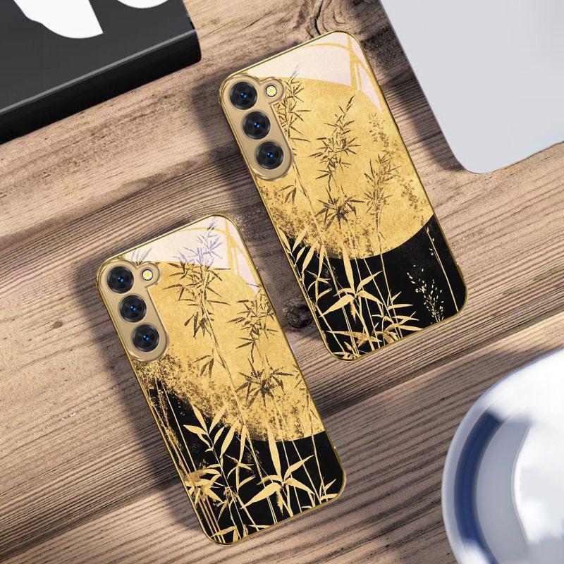 Cypress Forest Scenery For Samsung Galaxy S26 S20 FE S21 S22 S23 Plus S24 Ultra 25Ultra S21+ S9 S22 S8 Golden Glass Phone Case