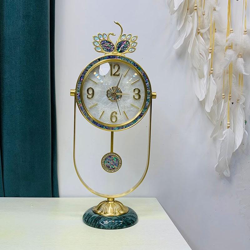 

Shell Table Clock Luxury Silent Desk Clock Bedrooms Retro Desktop Clocks Aesthetic Pendulum Clocks Interior Home Decoration