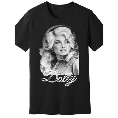 Dolly Parton Graphic T-Shirt - Unisex Casual Short Sleeve Tee With Signature Portrait & Autograph-Style Text, Machine Washable Black Shirt For