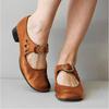 Fashion New Style Popular Women's Shoes Spring Low Heels Fashion Single Shoes Buckle Shallow Thick Heels Work Mother Shoes Zapatos Mujer