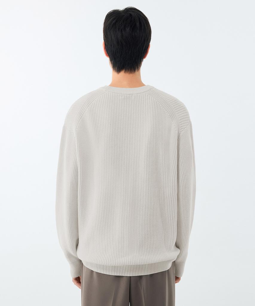 MUSINSA STANDARD Cotton Ribbed Crew Neck Knit [Cream]