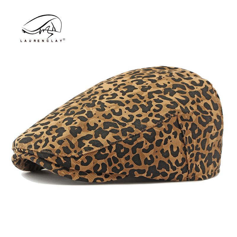 Hat Ladies Beret British Retro Fashion Leopard Print Cap Casual Versatile Forward Hat Personality Trend