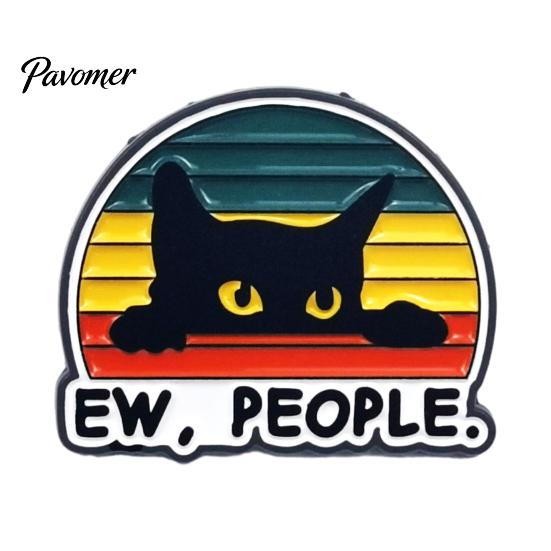 Daily Wear Brooch Cartoon Black Cat Pin, Enamel Animal Lapel Pin for Jewelry Men Women, Decorative Badge Clothing Bags Scarves Sweaters Pattern