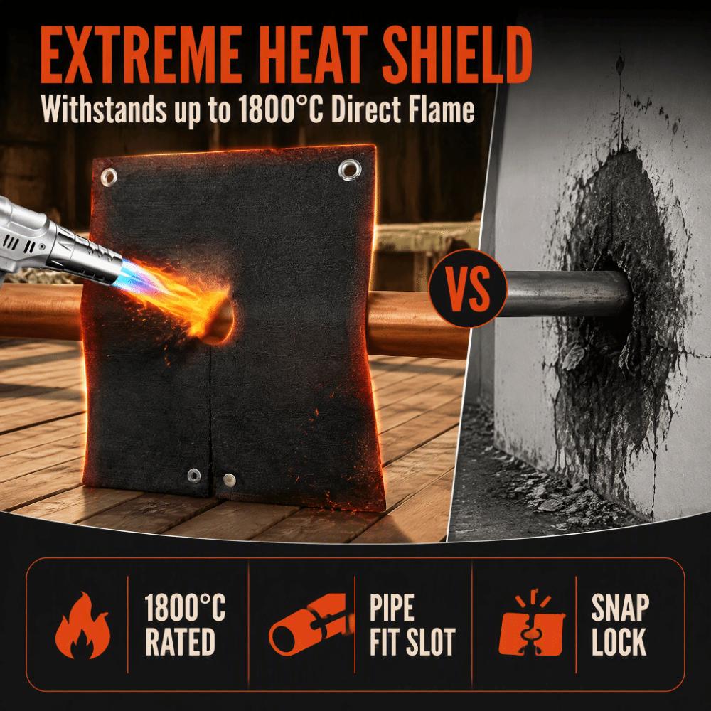 Black Color Welding Blanket 5mm Thick Heat Shield Mat Durable Fireproof Welding Mat Plumbing Work
