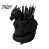 Unique Dragon Ornament 3D Printed Gothic Pen Holder, Coiled Figurine Stationery Cup, Creative Pencil Cup Fantasy Desk Organizer, Halloween Tabletop