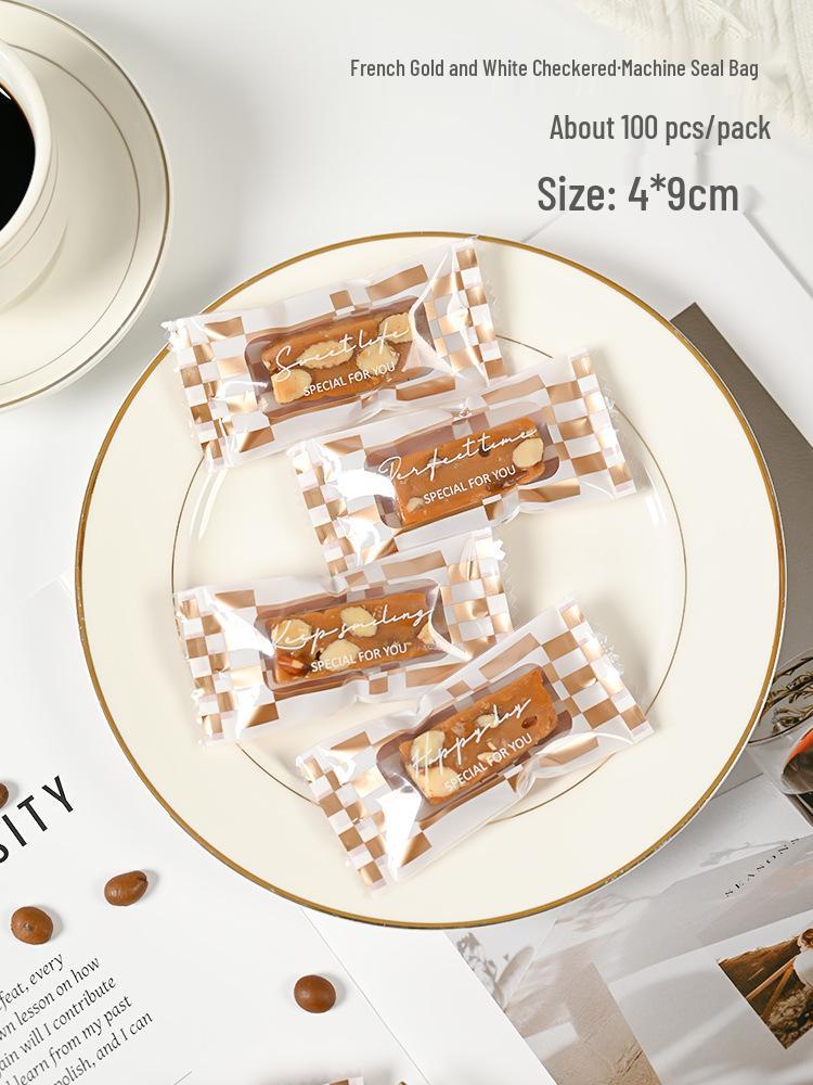 Internet Celebrity Sea Salt Almond Toffee Bag DIY Handmade Nougat Coffee Candy Sealing Bag