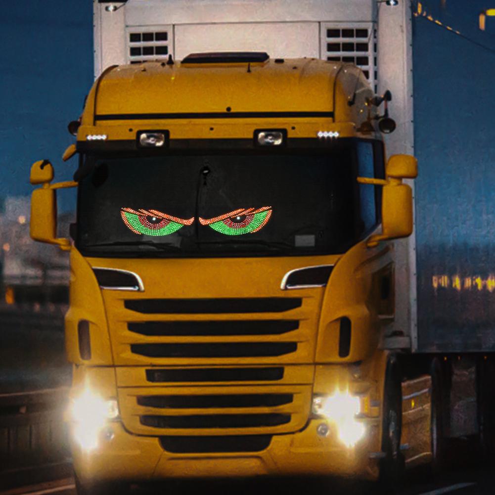 Dynamische große Teufelsaugen-Leuchte für Autos, programmierbares flexibles LED-Fensterdisplay für Autos, animiertes Auto-LKW-Auge