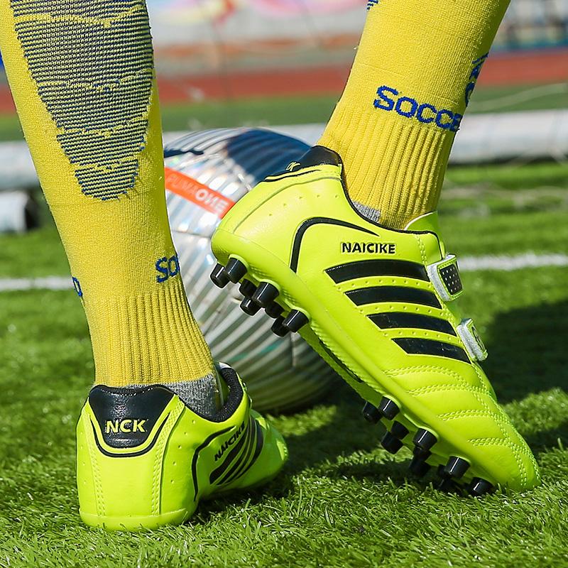 Jungen Fußballschuhe Rutschfest Verschleißfest Klettverschluss Outdoor Fußballschuhe Training Kinderschuhe