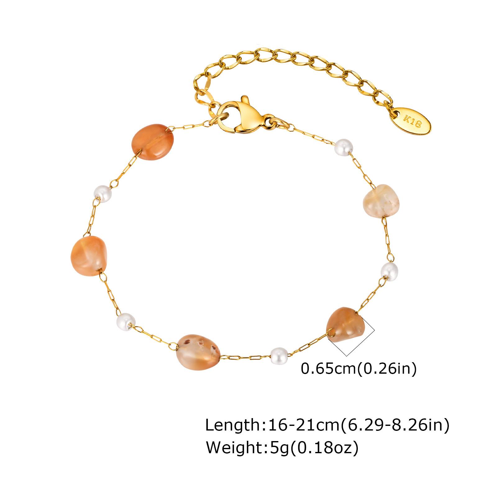 

18k Gold Plated Stainless Steel Chain with Stone Bracelet for Women Girls New Style 2025 Trendy Jewelry
