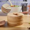 Multifunctional Bamboo Condiment Container Swivel Lid Kitchen Condiment Pots  Kitchen Organizer