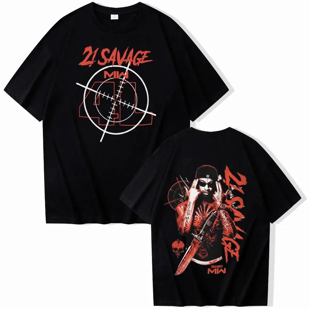 21 Savage American Dream T-Shirts Harajuku Hip Hop O-Neck Short Sleeve Shirts Fans Gift High Quality Cotton Summer Fashion Loose