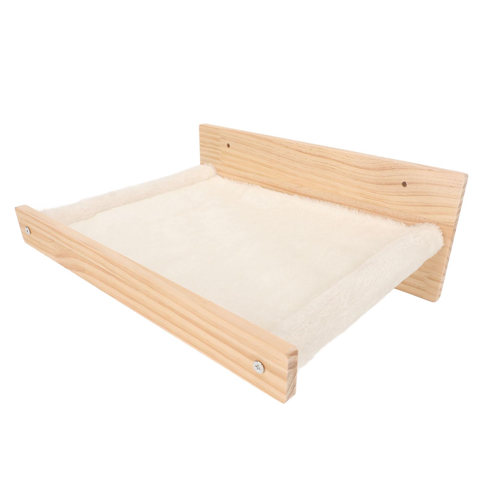 Wall Mounted Cat Hammock Bed Plush Breathable Washable Saving Space Cat Window Perch Shelf for Indoor
