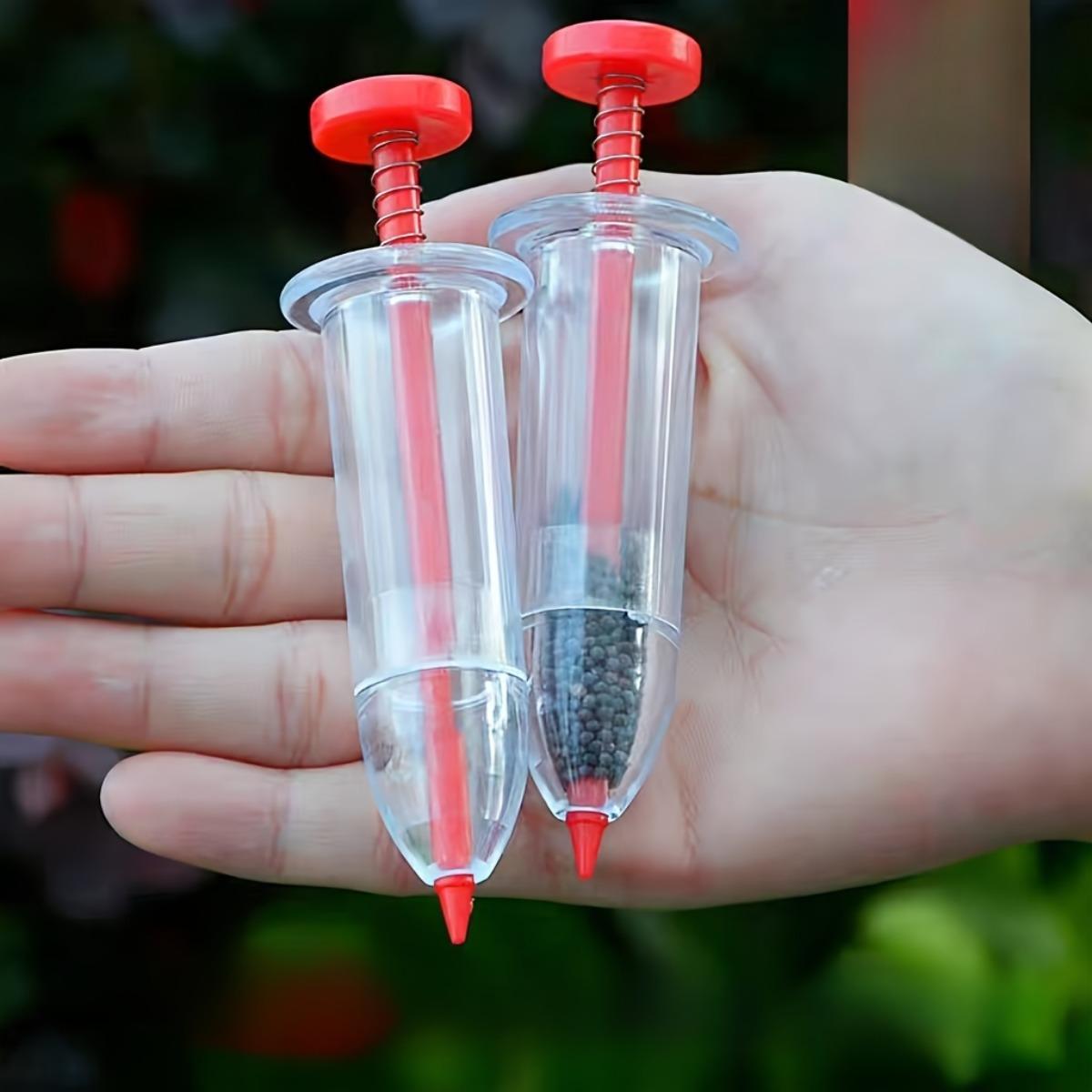 2pc Portable Seed Dispenser - Easy To Use Full Seed Manual Seeder, Ideal Garden and Lawn Care Tool, Ready To Use and Scatter красный