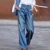 2026 Vintage Women's High-Waisted Slimming Wide-Leg Loose Floor-Length Denim Pants