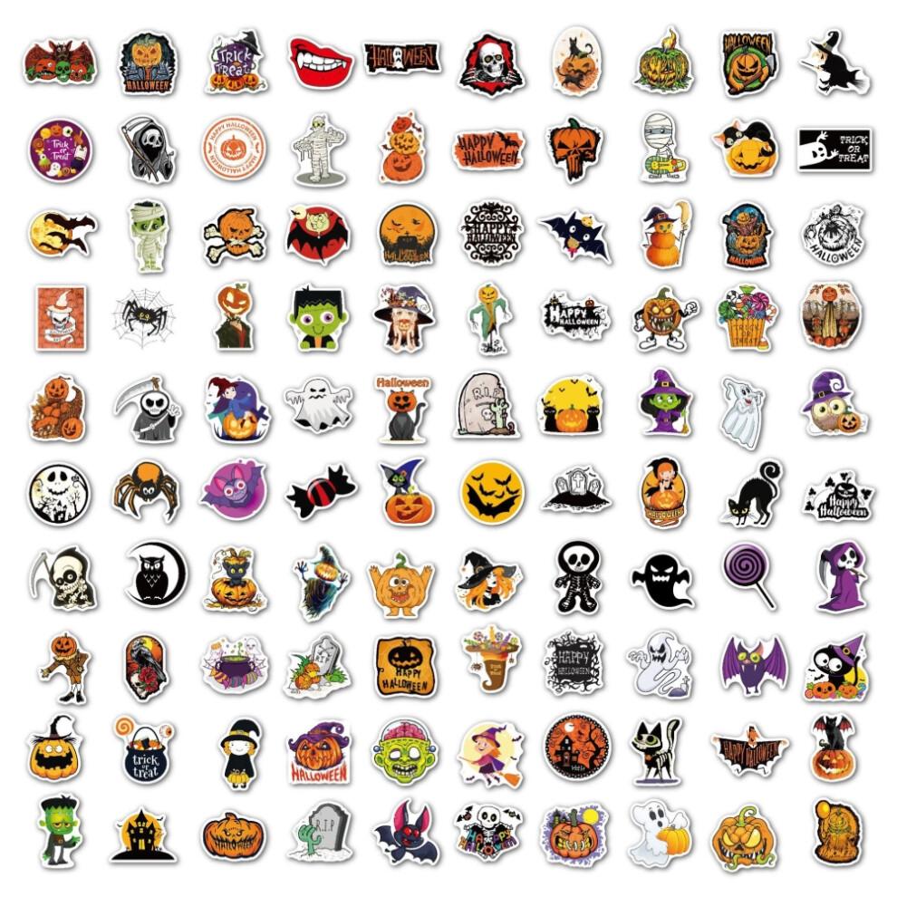 Easy To Use Halloween Stickers Great Gifts Halloween Party Favors Vinyl Waterproof Non Repeating Patterns Holiday Party Stickers Multiple Use Bright C