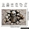 2D planar Halloween horror wall-penetrating skull theme featuring cracked wall visual effect does not require power supplyzyc