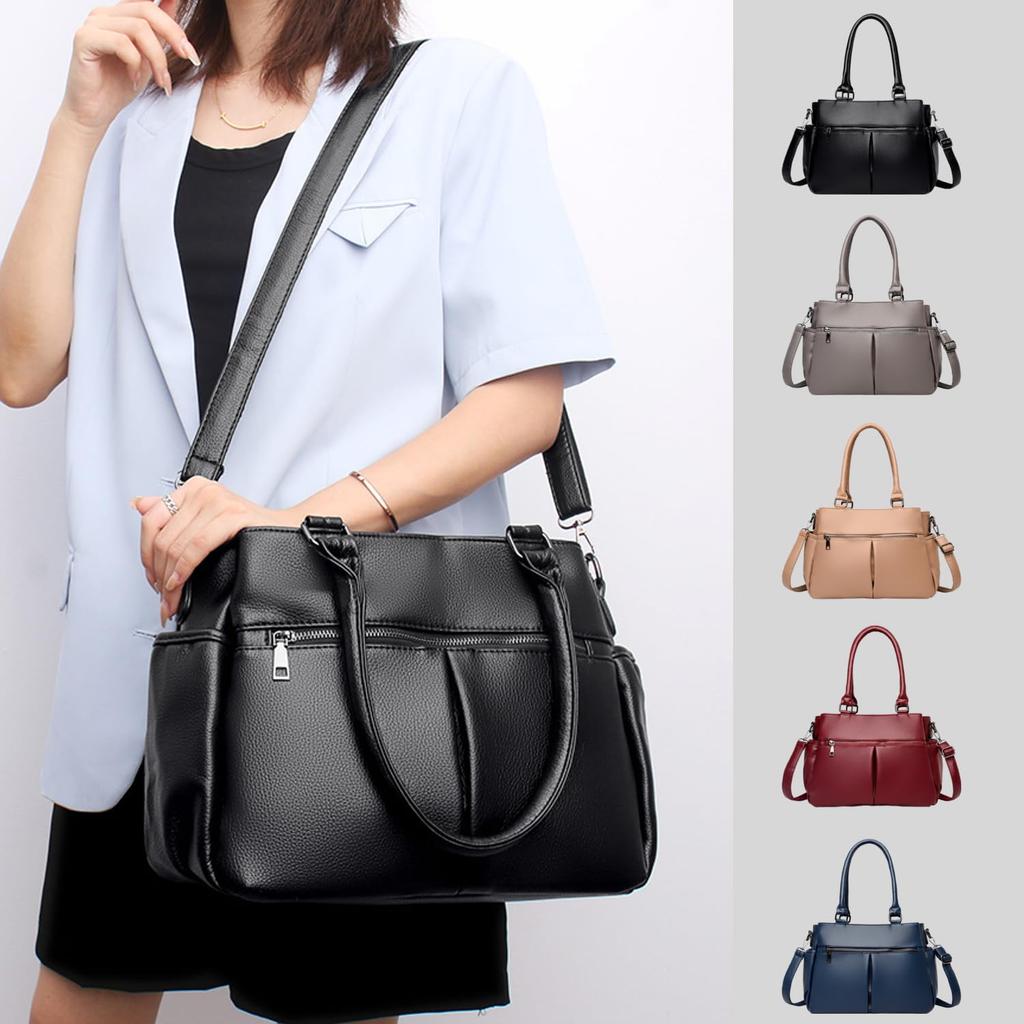 Welltude Women's Handbag, Large Capacity, Multi-Storage, Crossbody Bag, 3-Way, Shoulder Bag, Handbag, Commuter Bag (Blue)