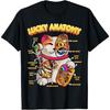 Lucky Anatomy Funny Maneki Neko Lucky Cat Anatomy Kitty Cat T-Shirt PNCAAPT Black