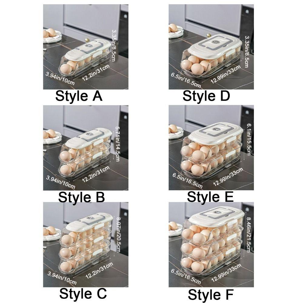 Large Capacity Automatic Rolling Egg Container Transparent Egg Storage Box  for Home