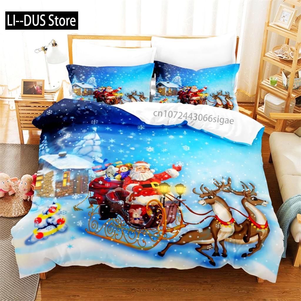 

Comforter Father Christmas Bedding Set 3D Bedding Digital Printing Queen Size Bedding Set Fashion Design Comforter (quilt)-EU Single(135*200cm)3pcs