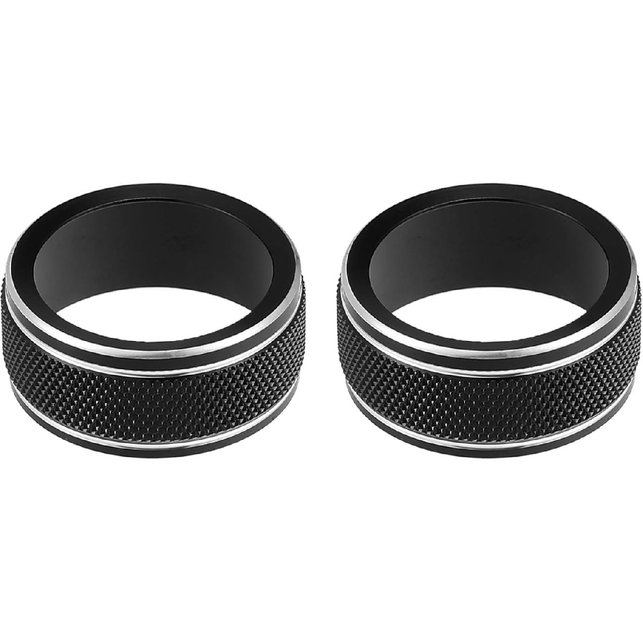 2 Pcs AC Climate Control Knob Ring Compatible for Toyota Camry 2021-2023, Durable Aluminum Alloy Silver Tone Interior Air Conditioning Knob Ring чёрный