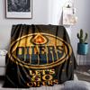 Energetic Oilers Team Spirit Throws Blanket Flannel Blankets Plush for Couch Bed Gifts for Men Women Travel Picnic Blanket Christmas Fan Gifts