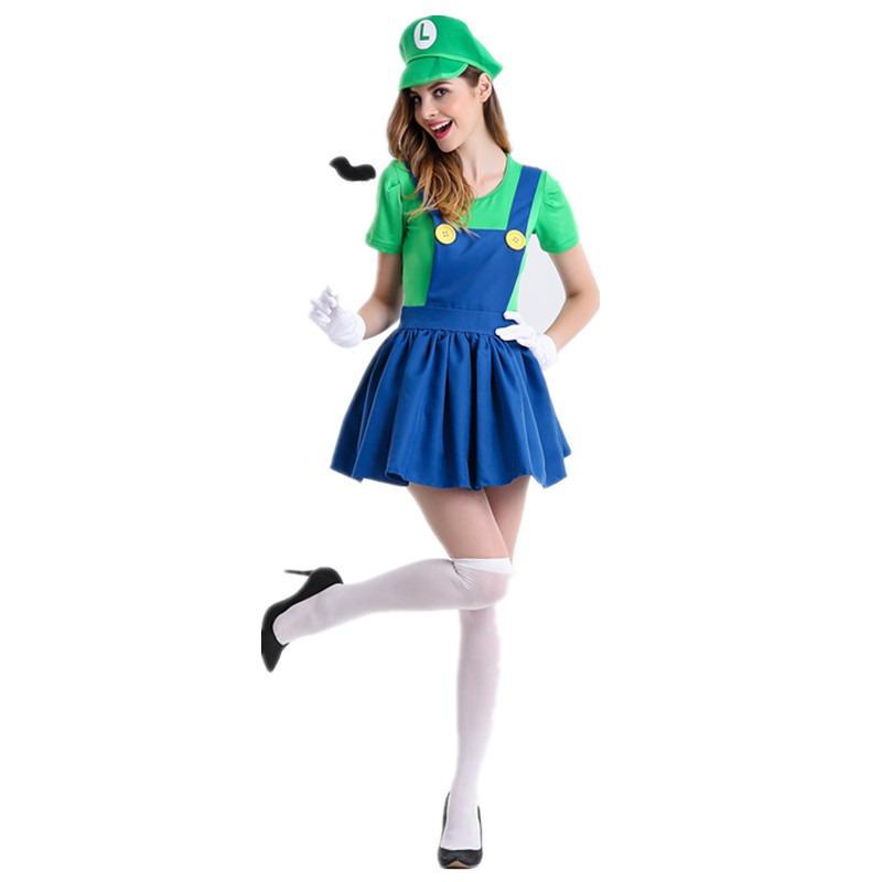 Halloween Costume Ario Mario Anime Game Uniform Cosplay Super Marie Skirt