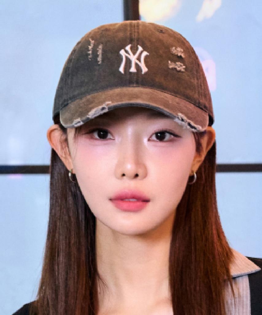 Emelbi Damaged Washed Unstructured Ball Cap Ny (Charcoal Grey)