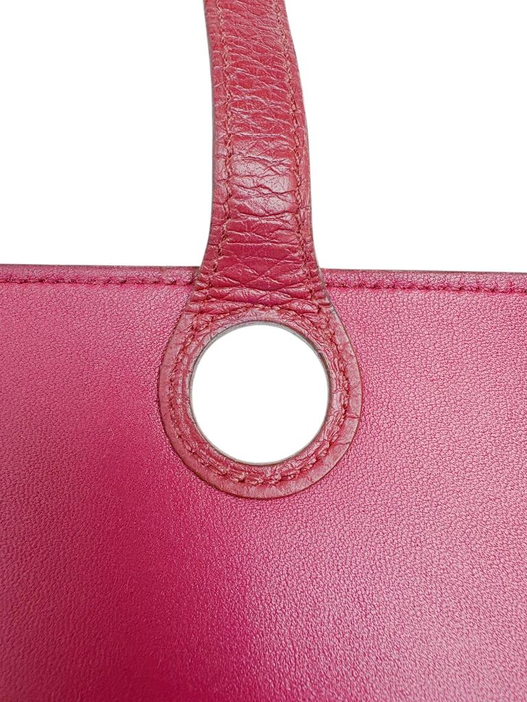 Použitá dlouhá peněženka Hermès Dogon GM v barvě vínová rubínová, stříbrné kování
