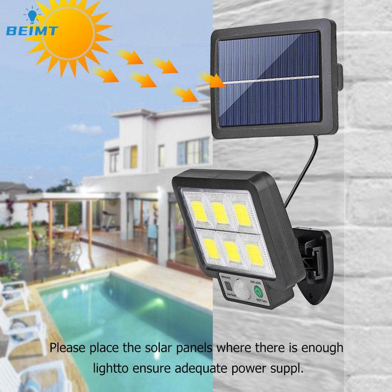56LED/72/108/117COB Solar Split Wall Lamp 3-mode Outdoor Waterproof Motion Sensor Garden Emergency Street Lamp Remote Control Wall Lamp