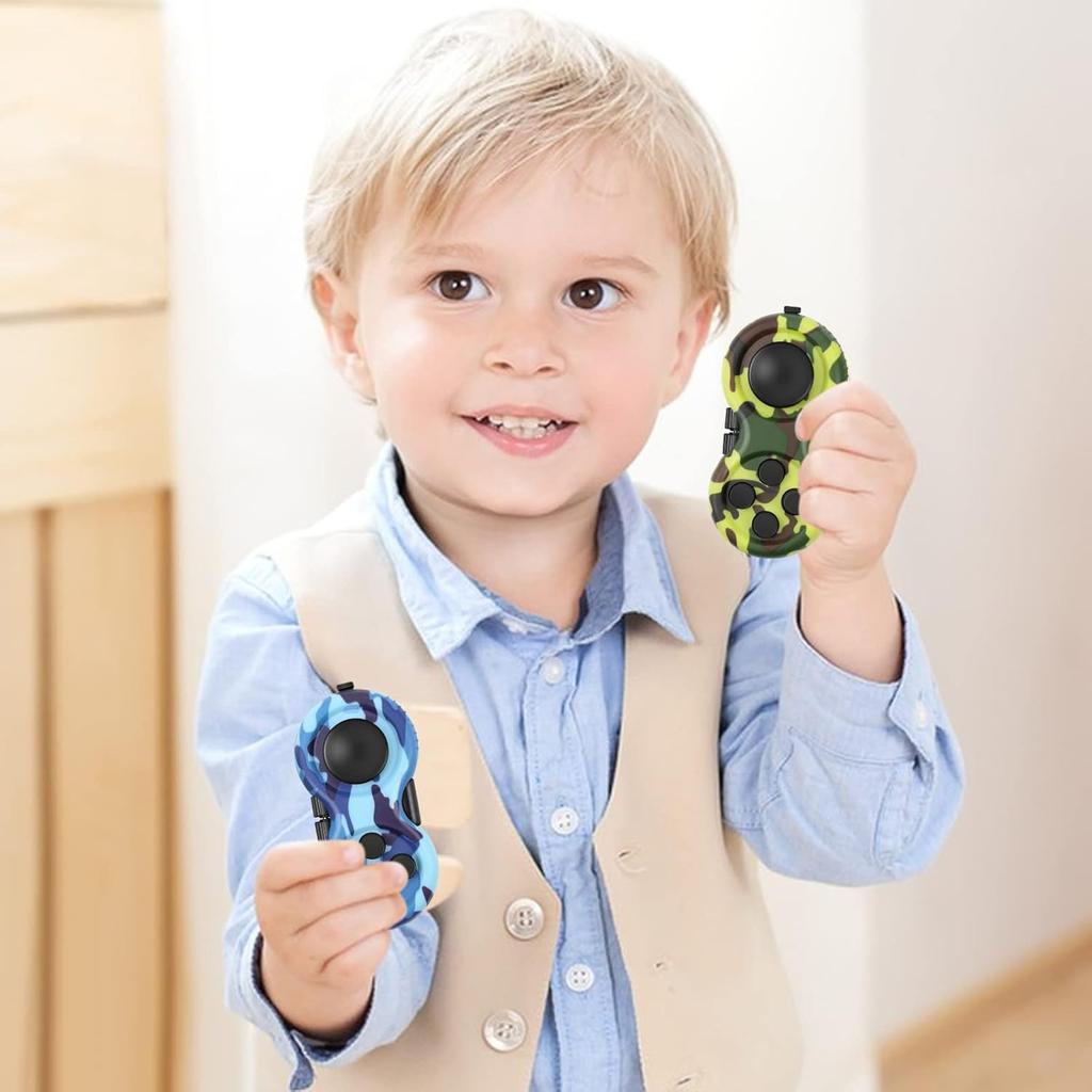 Fidget Toy Game, Rubberized Classical Controller Fidget Concentration Toy with 8-Fidget Functions and Lanyard for Relieving Stress and Anxiety