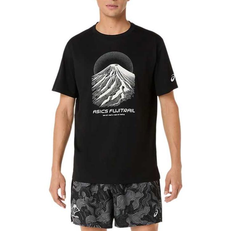 Asics Fujitrail Logo Print Round Neck Pullover T-Shirt Men Tops 2011D527-001 M