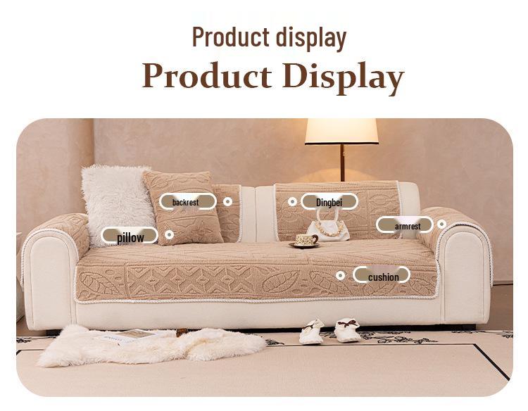 Cross-Border Autumn/Winter Soft Velvet Sofa Cushion - High-End, Non-Slip, Machine Washable Sofa Towel Cover