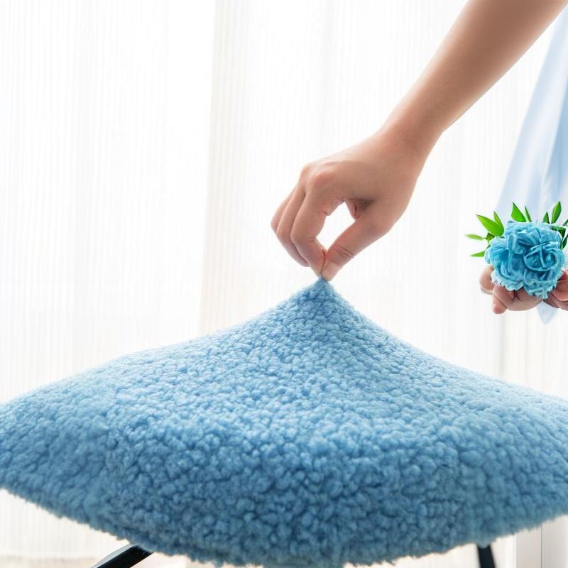 Non-slip Fleece Round Swivel Stool Cover Stretch Washable Bar Chair Protector for Home Coffee Shop Pub Counter Seats