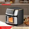 Stainless Steel Touchscreen Air Fryer for Home Use - Large Capacity Electric Fryer for Chicken & Fries