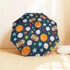 Sports Ball & Star Pattern Automatic Opening/Closing Umbrella - Portable Tri-Fold Design, 8-Rib Iron Frame Outdoor Umbrella, Ideal Gift for