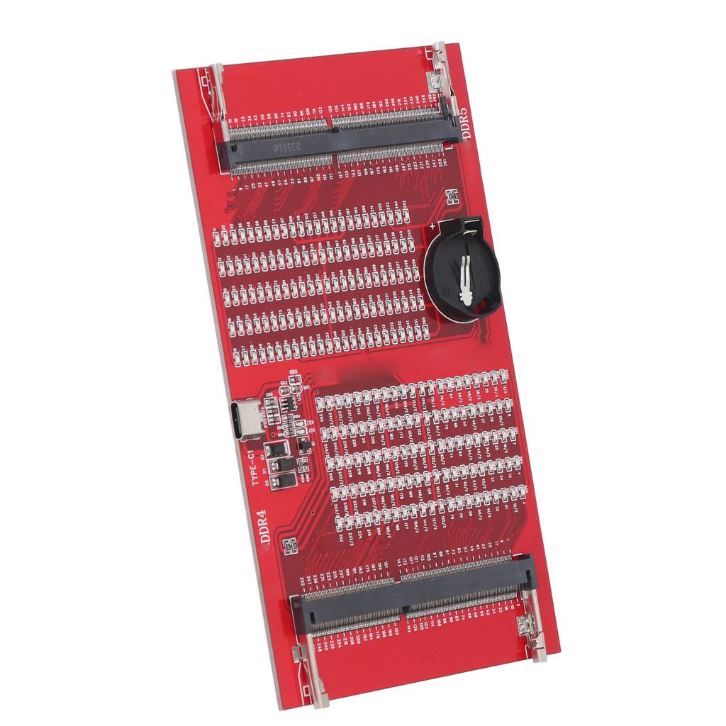 RAM Memory Tester Card DDR4 DDR5 2 in 1 Slot Diagnostic Analyzer for Laptop with LED Light Red