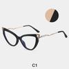 Reading Eyewear Female TR90+Metal Blue Cat's Luxury Presbyopic Filter Premium Feline Radiation Elegant Ladies UV400 Glare Computer Screen Eye Light