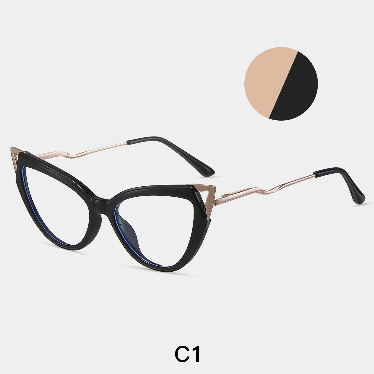 

Reading Eyewear Female TR90+Metal Blue Cat s Luxury Presbyopic Filter Premium Feline Radiation Elegant Ladies UV400 Glare Computer Screen Eye Light Original lens 0