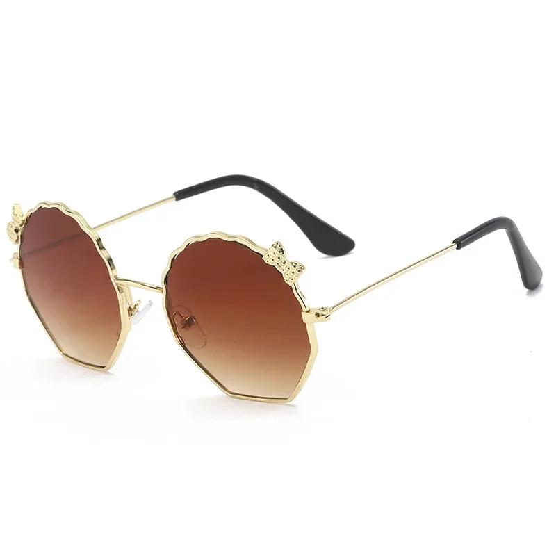 Children's Sun Eyeglasses Unisex Anti-Uv Metal Shell Eyeglasses Cute Bow Designer For Boys And Girls Baby Protection From Sunlight
