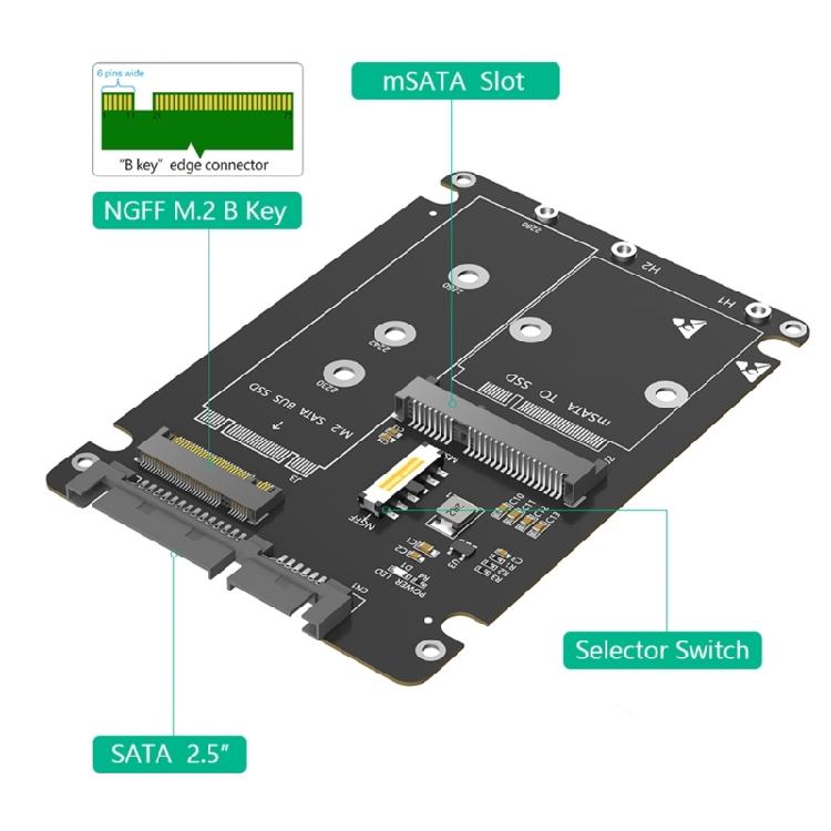Easy Installs M.2 NGFF and mSATA to SATA3.0 Adapter for Desktop and Laptop Upgrades