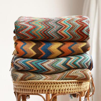 Bohemian Nordic Knitted Summer Sofa Cover & Office Nap Throw Blanket