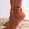 3Pcs/Set Bohemian Rice Beads Anklets for Women Vintage Trend Round Sequin Feet Chain Summer Beach Barefoot Jewelry Accessories