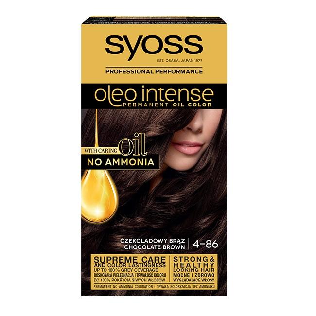 Syoss Oleo Intense Hair Dye, Rich Chocolate Brown, 10.2 Fl Oz - Professional Permanent Color with Nourishing Oil Formula