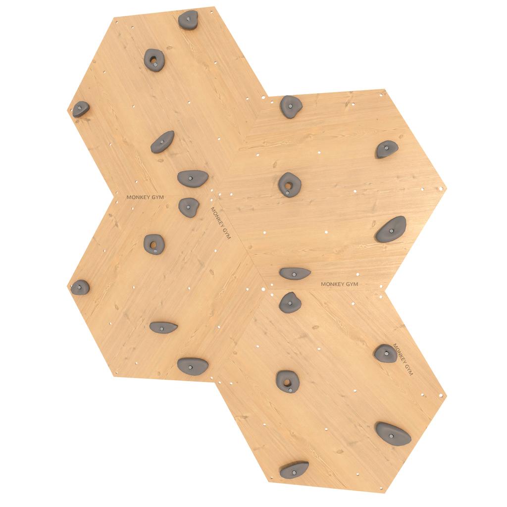 Climbing Wall Cube 4 Wood - Gray Grips