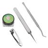 Ingrown Toe Nail Correction Pad Nail Clipper Ingrown Toenail Lifter Tweezers Pedicure Tools(12pcs